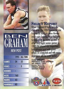1996 Select AFL #19 Ben Graham Back
